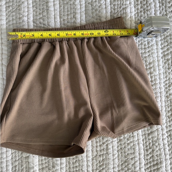 Ribbed Tank Top and Shorts Set in Mocha, Size Large - Picture 7 of 9